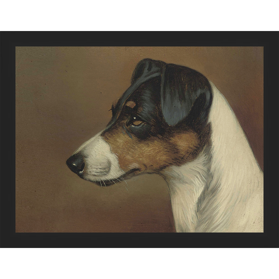 SA080-DOG II Hand framed in a matte black frame. Finished Size: W 13.25 in x H 10.25 in