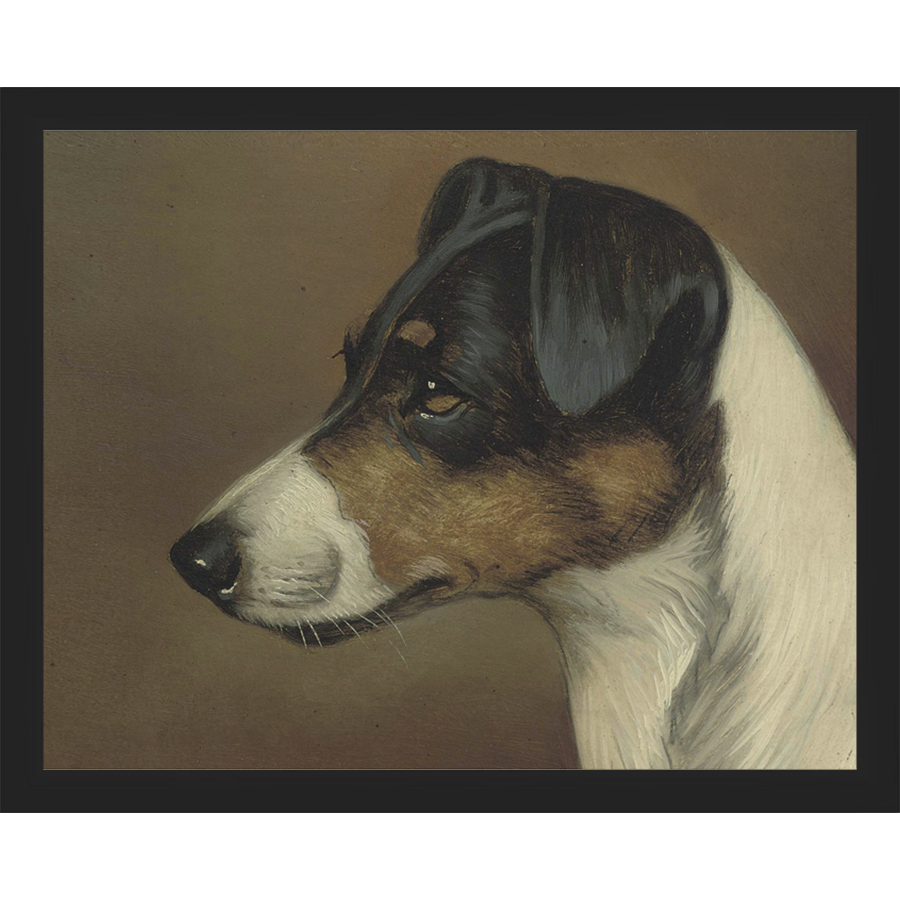 SA080-DOG II Hand framed in a matte black frame. Finished Size: W 15.25 in x H 12.25 in