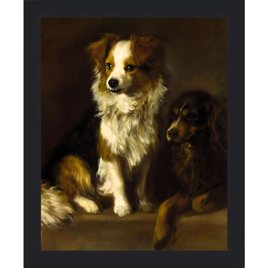 SA081-LOYAL FRIENDS Hand framed in a matte black frame. Finished Size: W 9.25 in x H 11.25 in