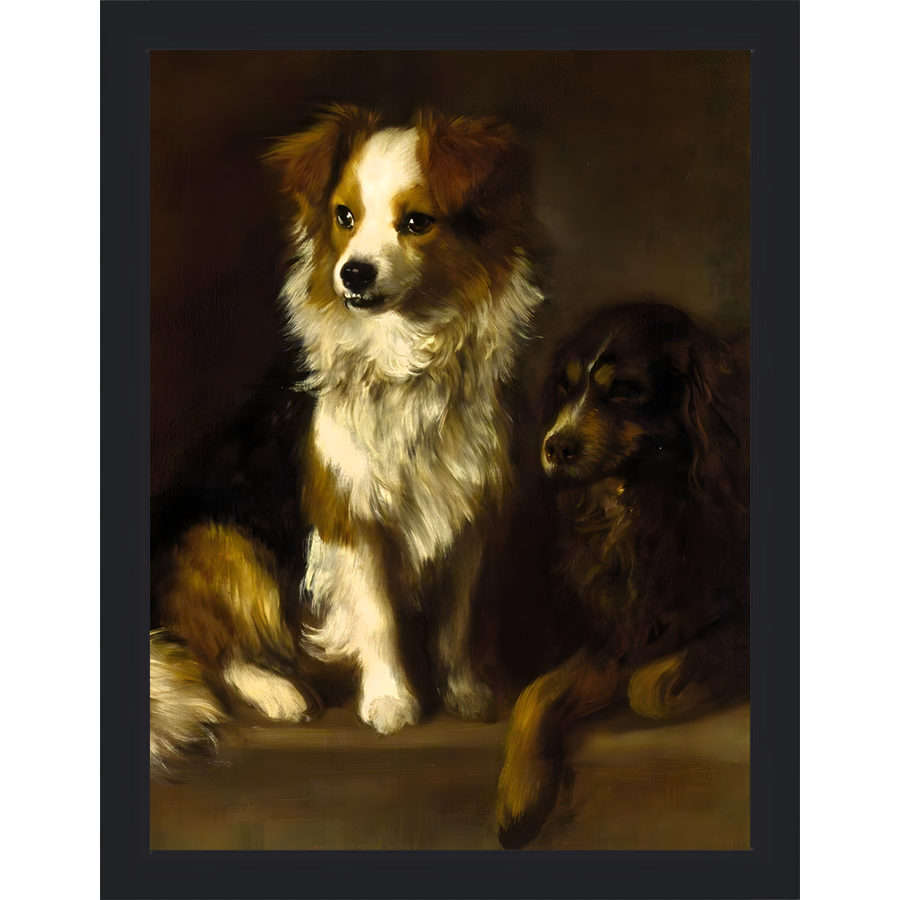 SA081-LOYAL FRIENDS Hand framed in a matte black frame. Finished Size: W 10.25 in x H 13.25 in