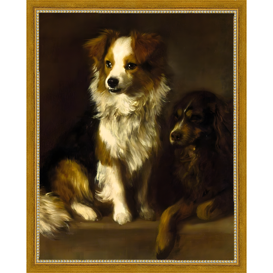 SA081-LOYAL FRIENDS Hand framed in a transitional gold frame. Finished Size: W 12.25 in x H 15.25 in