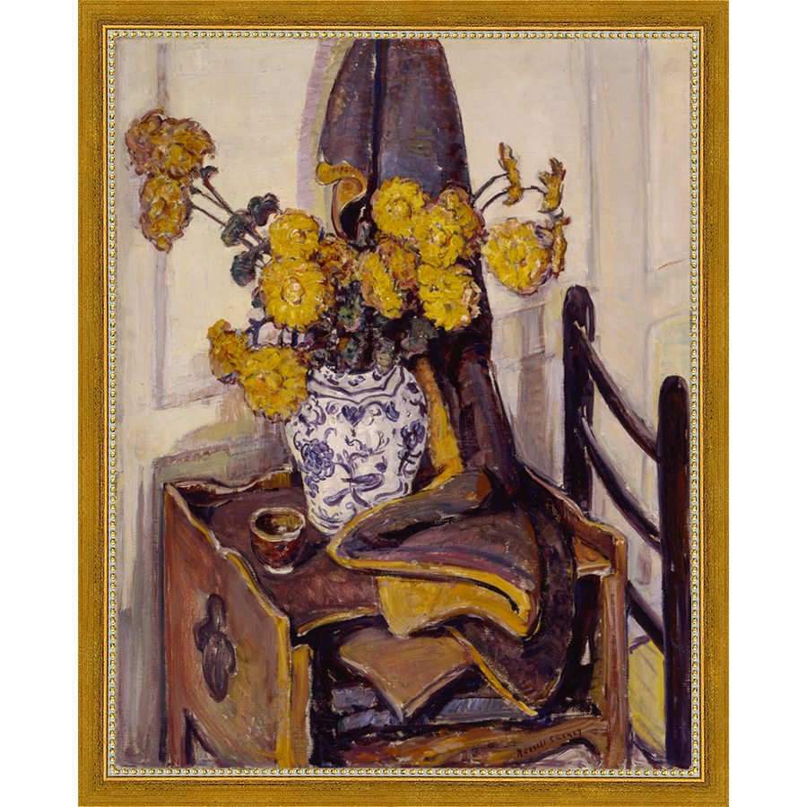 SA136-STILL LIFE Hand framed in a transitional gold frame. Finished Size: W 12.25 in x H 15.25 in