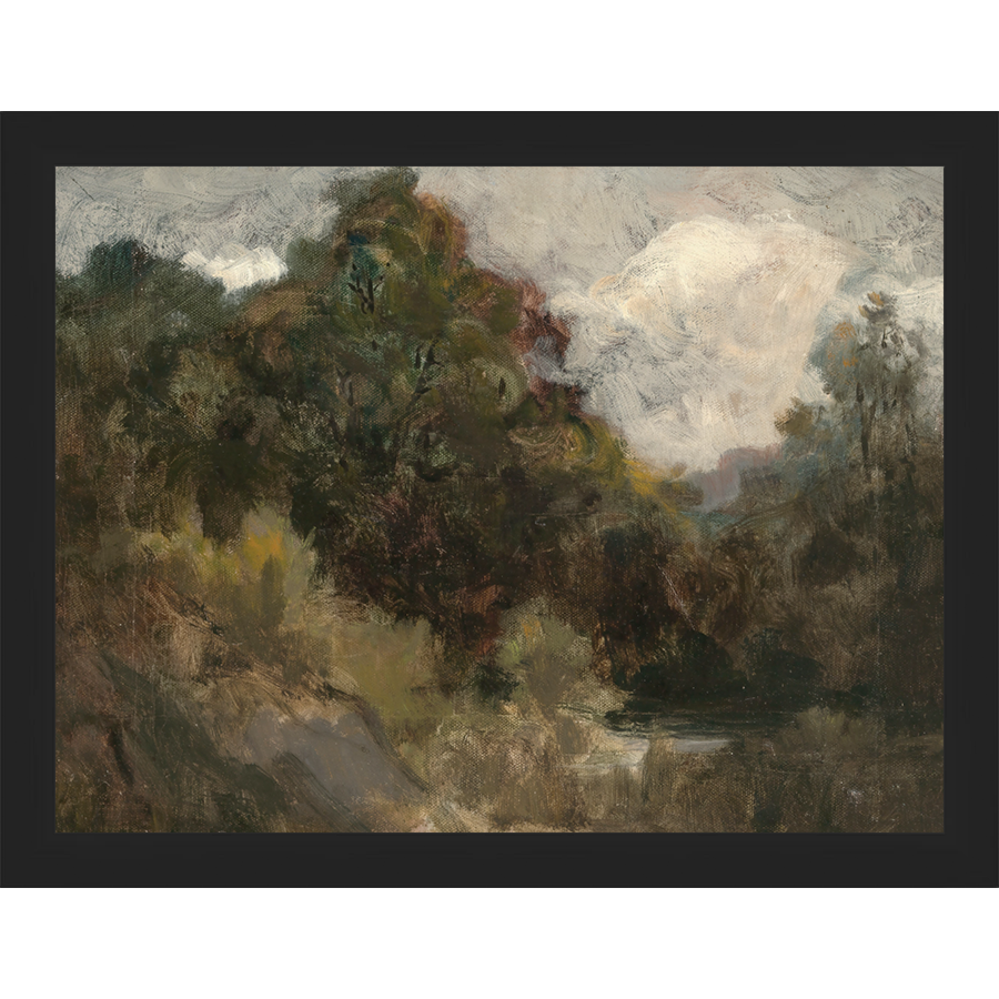 SA141-VINTAGE LANDSCAPE Hand framed in a matte black frame. Finished Size: W 13.25 in x H 10.25 in