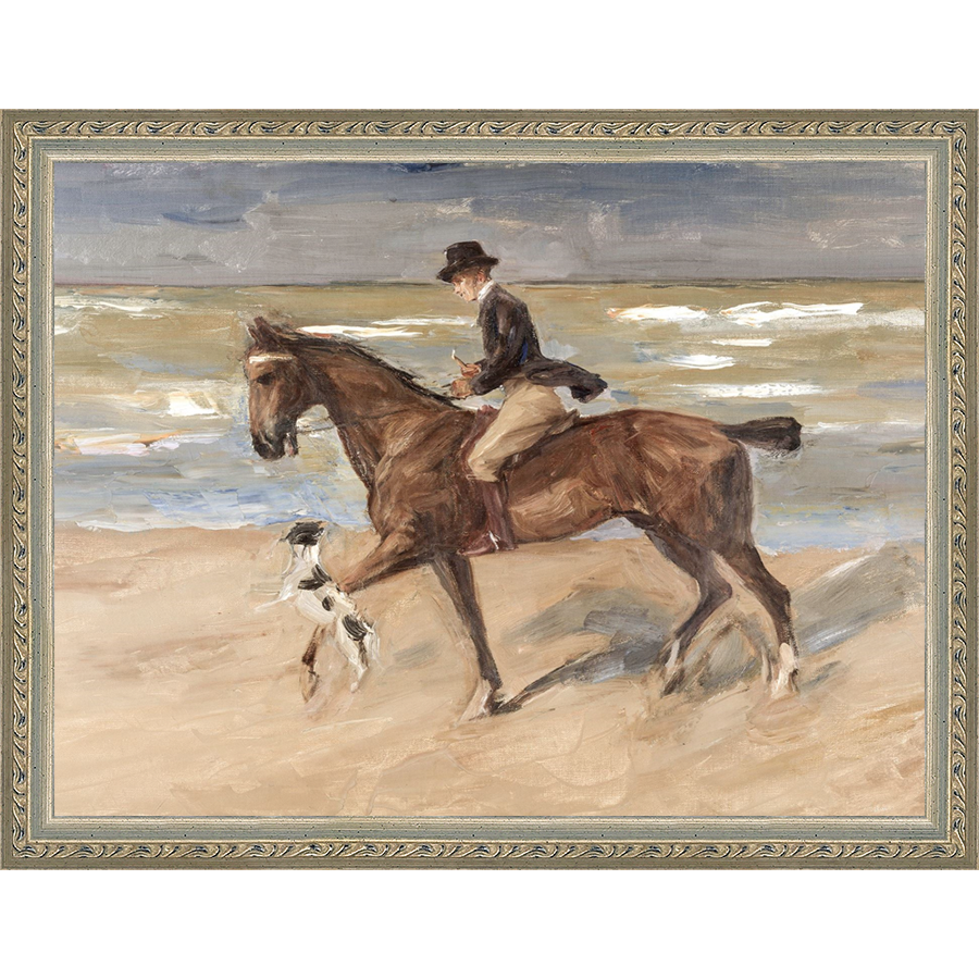 RIDER AND DOG ON THE BEACH - Kings Fine Art & Decor