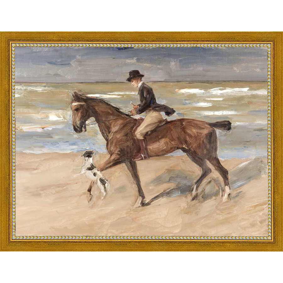 RIDER AND DOG ON THE BEACH - Kings Fine Art & Decor