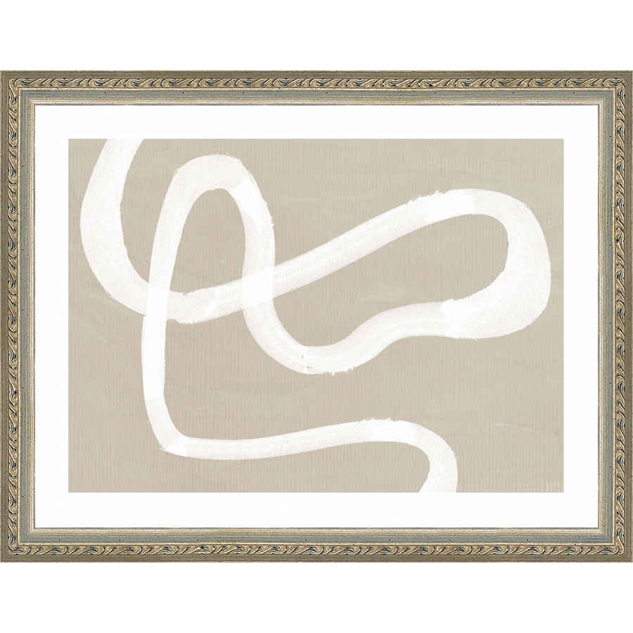 SA261-JAPANDI I Hand framed in an ornate dark silver frame. Finished Size: W 13.25 in x H 10.25 in