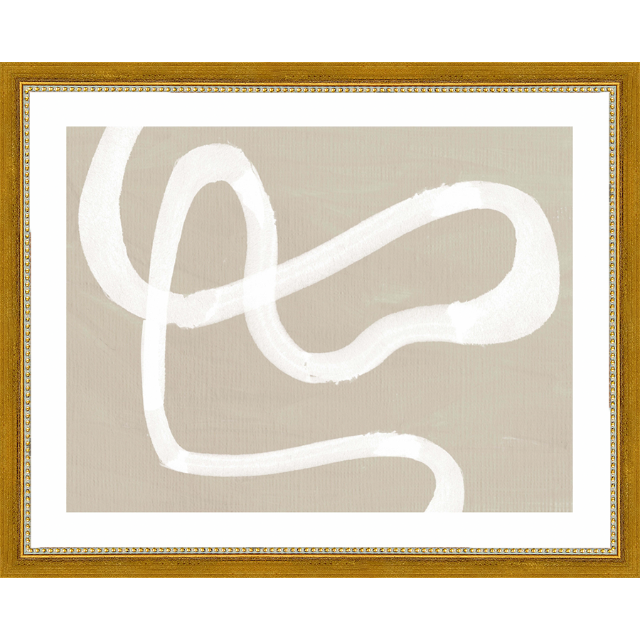 SA261-JAPANDI I Hand framed in a transitional gold frame. Finished Size: W 15.25 in x H 12.25 in