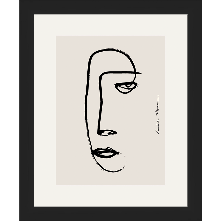 SA269-MINIMALIST PROFILE Hand framed in a matte black frame. Finished Size: W 9.25 in x H 11.25 in
