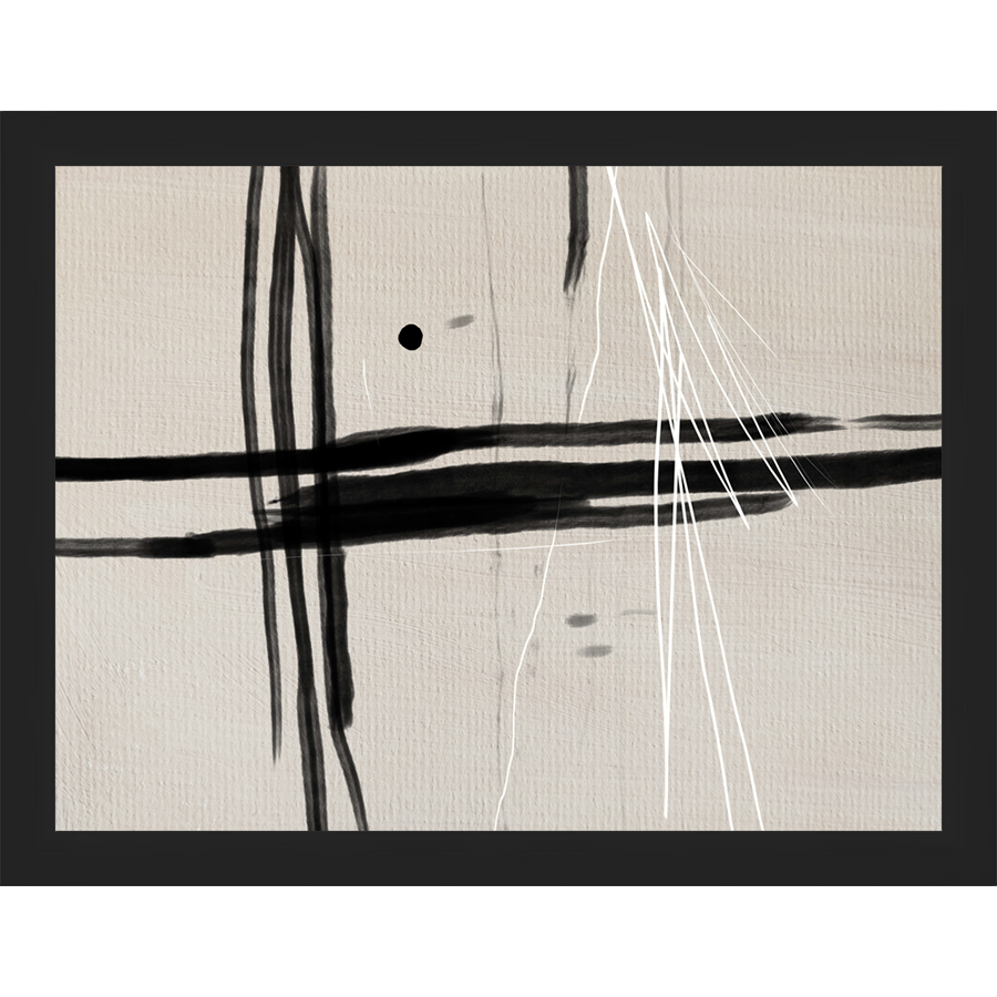 SA270-MOODY LINES Hand framed in a matte black frame. Finished Size: W 13.25 in x H 10.25 in