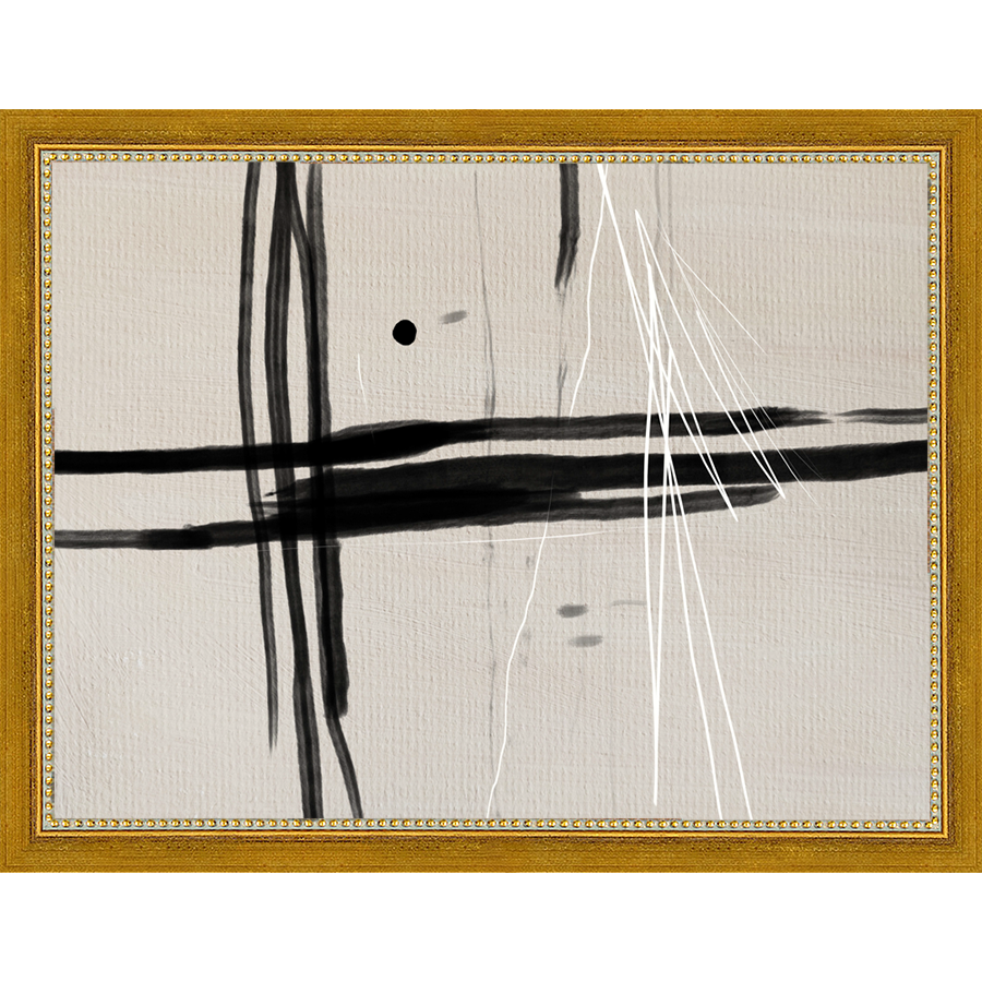 SA270-MOODY LINES Hand framed in a transitional gold frame. Finished Size: W 13.25 in x H 10.25 in