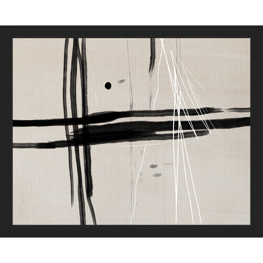 SA270-MOODY LINES Hand framed in a matte black frame. Finished Size: W 15.25 in x H 12.25 in