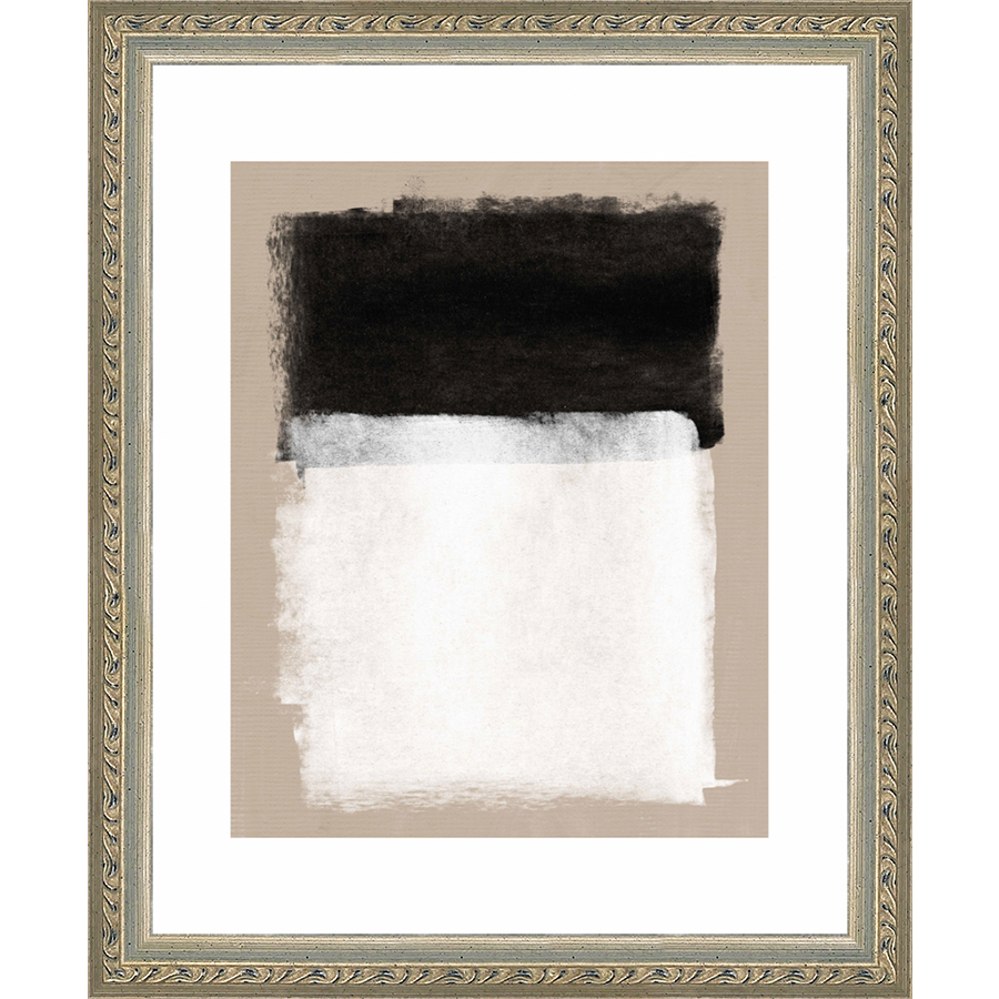 SA274-BROAD BRUSH STROKES Hand framed in an ornate dark silver frame. Finished Size: W 9.25 in x H 11.25 in