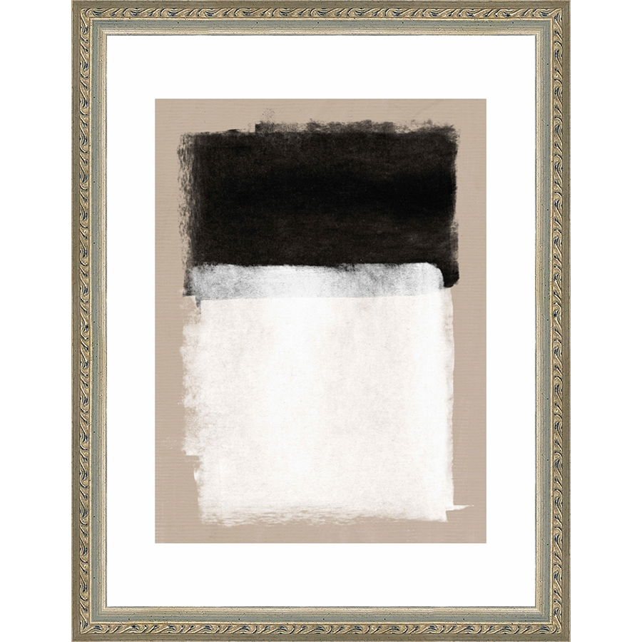 SA274-BROAD BRUSH STROKES Hand framed in an ornate dark silver frame. Finished Size: W 10.25 in x H 13.25 in