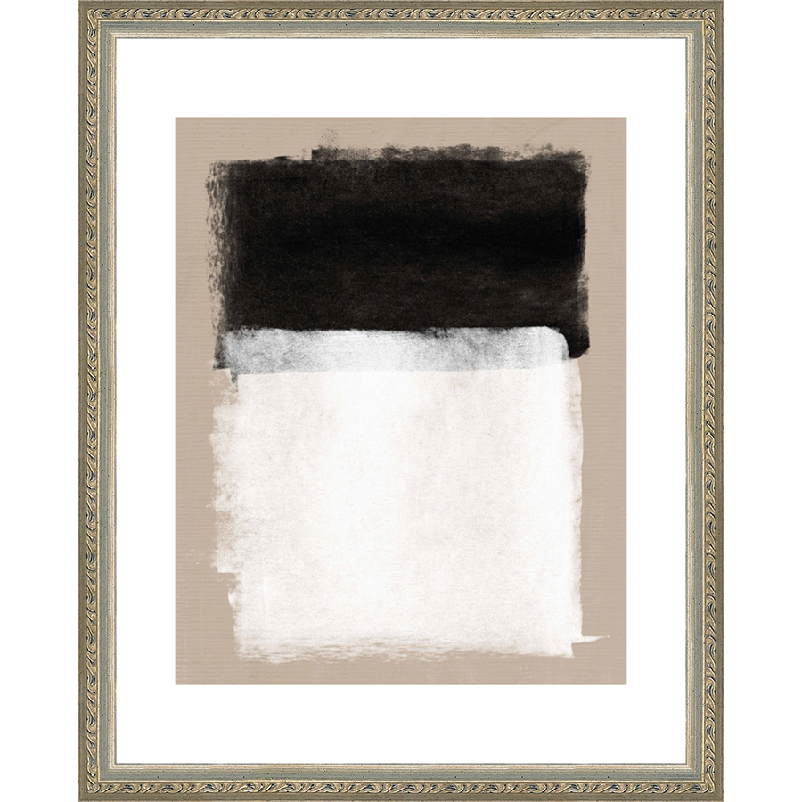 SA274-BROAD BRUSH STROKES Hand framed in an ornate dark silver frame. Finished Size: W 12.25 in x H 15.25 in