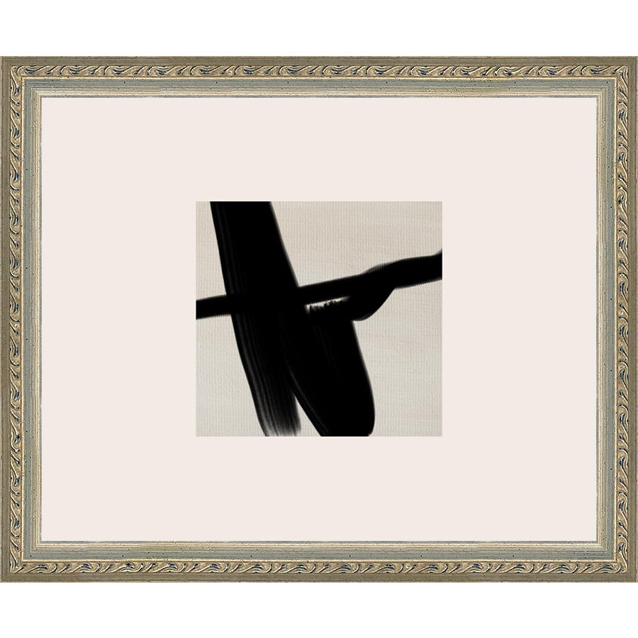 SA275-ABSTRACT BIRD IN FLIGHT Hand framed in an ornate dark silver frame. Finished Size: W 11.25 in x H 9.25 in