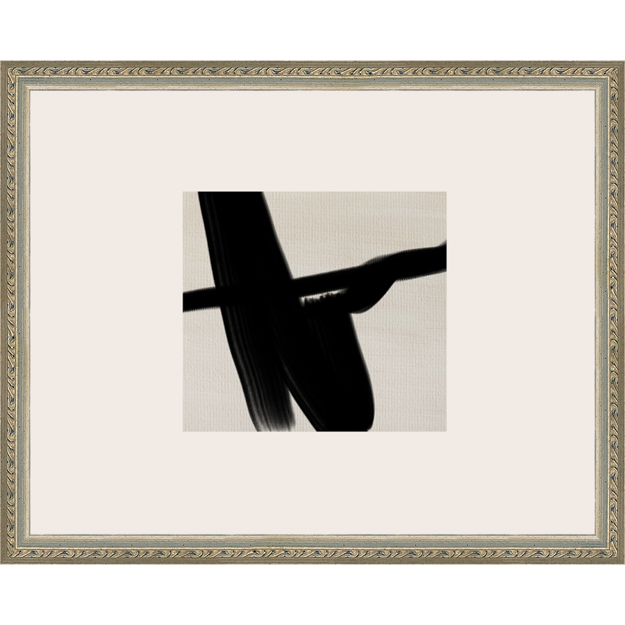 SA275-ABSTRACT BIRD IN FLIGHT Hand framed in an ornate dark silver frame. Finished Size: W 15.25 in x H 12.25 in