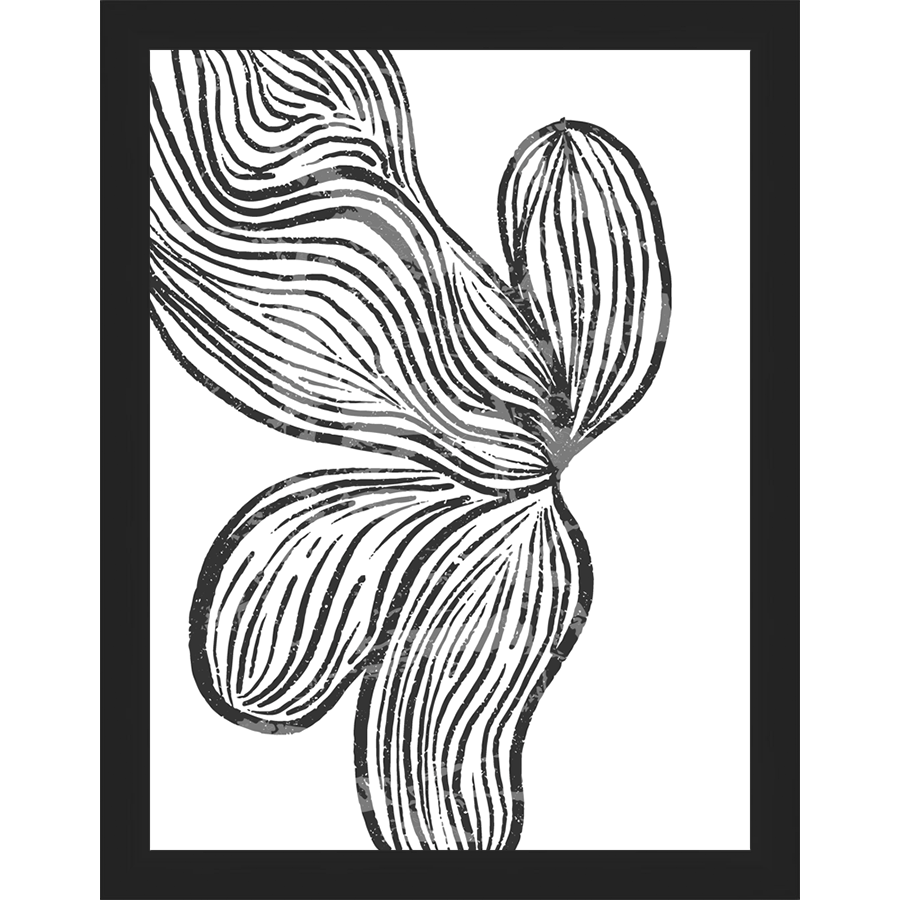 SA277-MINIMALIST FLORAL Hand framed in a matte black frame. Finished Size: W 10.25 in x H 13.25 in
