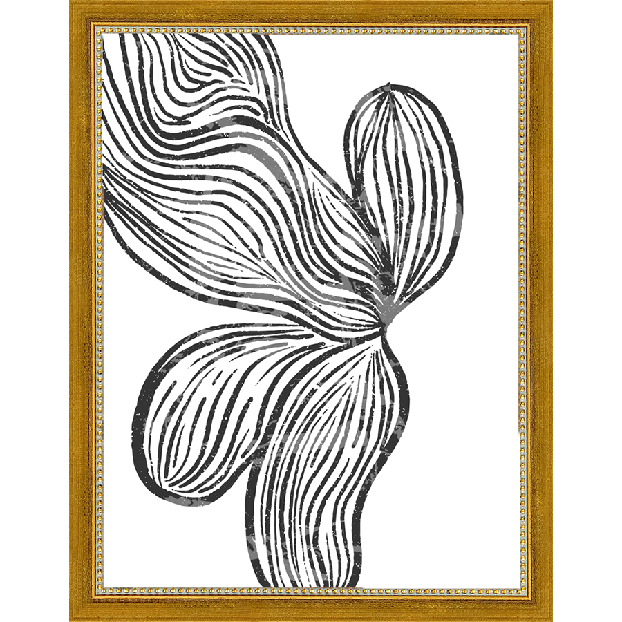 SA277-MINIMALIST FLORAL Hand framed in a transitional gold frame. Finished Size: W 10.25 in x H 13.25 in