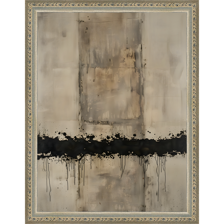 SA279-BROKEN RHTHYM Hand framed in an ornate dark silver frame. Finished Size: W 10.25 in x H 13.25 in