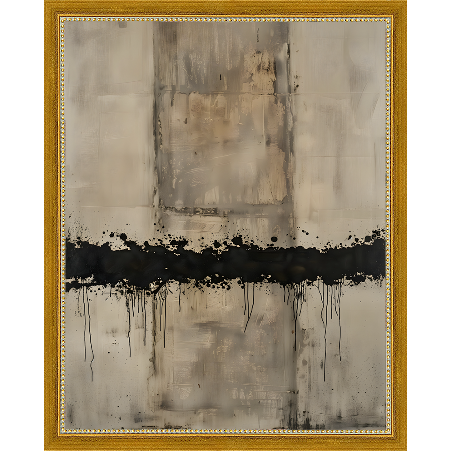 SA279-BROKEN RHTHYM Hand framed in a transitional gold frame. Finished Size: W 12.25 in x H 15.25 in