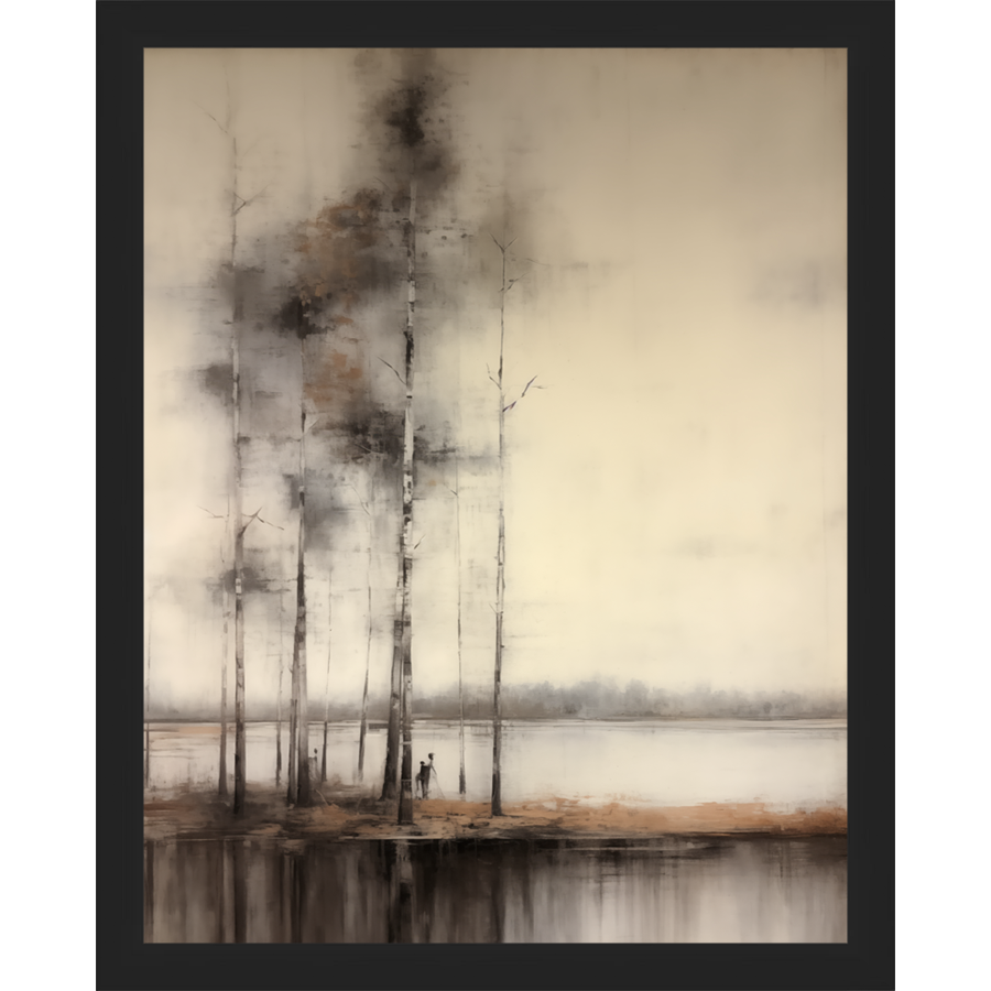 SA283-VINTAGE LAKESIDE Hand framed in a matte black frame. Finished Size: W 12.25 in x H 15.25 in