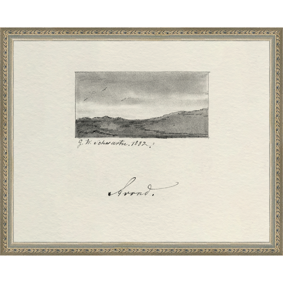 SA286-VINTAGE SKETCH PL 3 Hand framed in an ornate dark silver frame. Finished Size: W 15.25 in x H 12.25 in