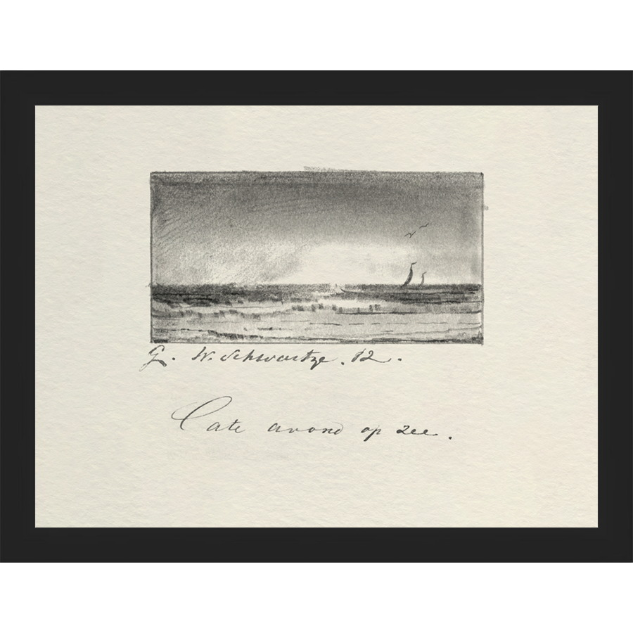 SA289-VINTAGE SKETCH PL 6 Hand framed in a matte black frame. Finished Size: W 13.25 in x H 10.25 in