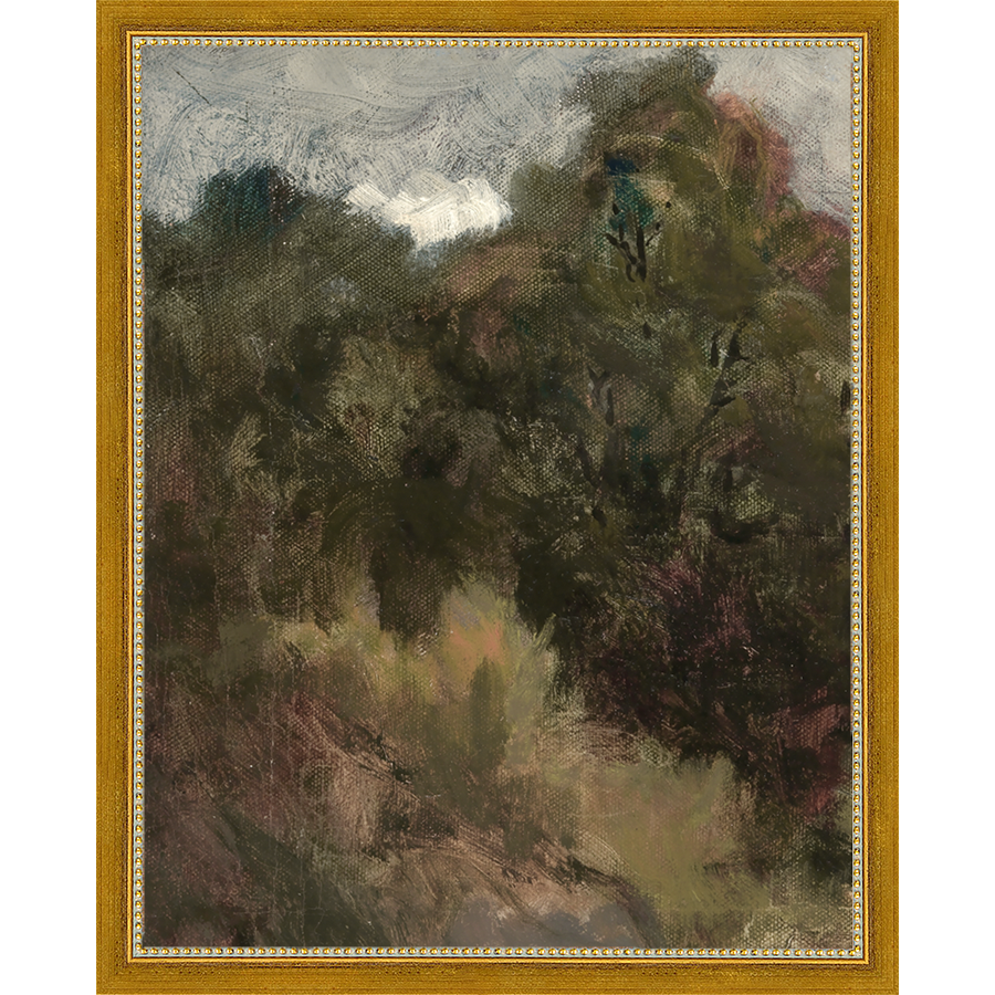 SA291-VINTAGE LANDSCAPE DIPTYCH I (LEFT) Hand framed in a transitional gold frame. Finished Size: W 12.25 in x H 15.25 in