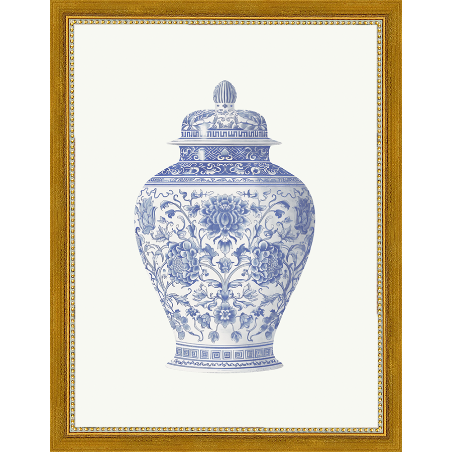 SA337-GINGER JAR I Hand framed in a transitional gold frame. Finished Size: W 10.25 in x H 13.25 in