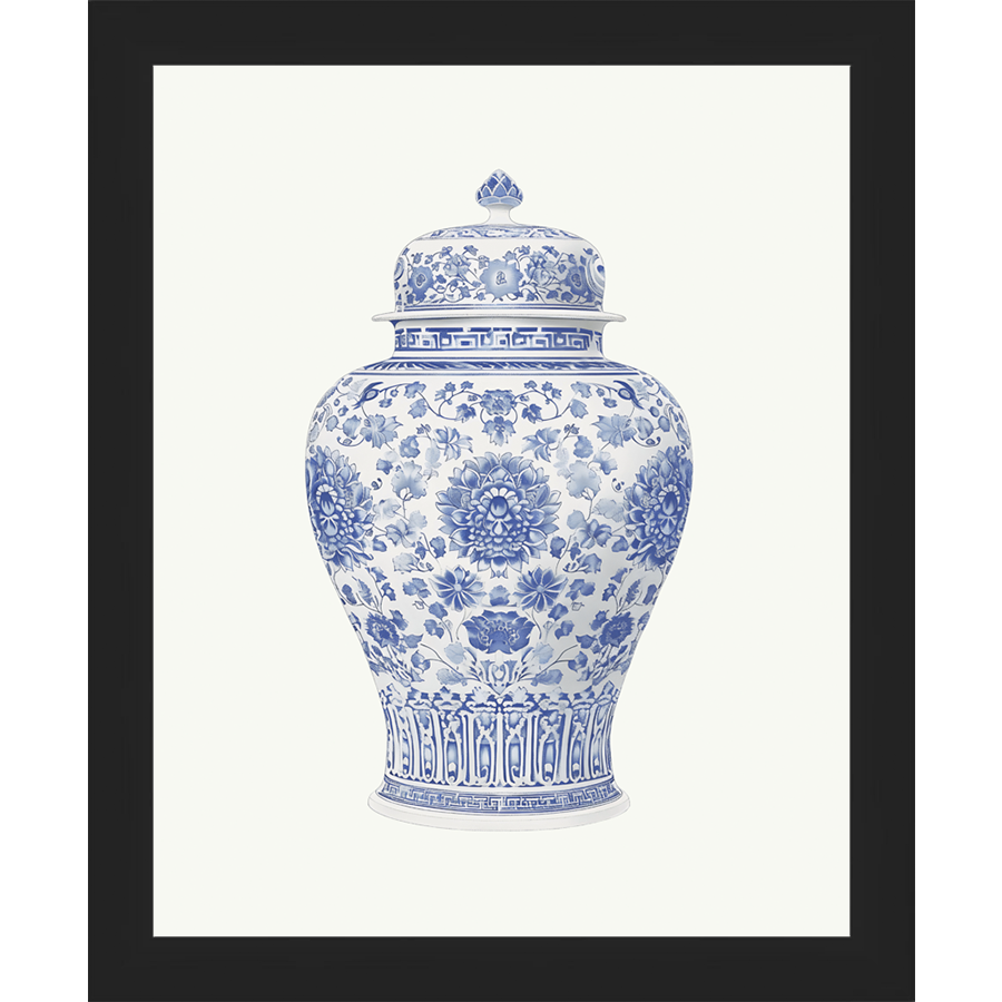 SA340-GINGER JAR IV Hand framed in a matte black frame. Finished Size: W 9.25 in x H 11.25 in