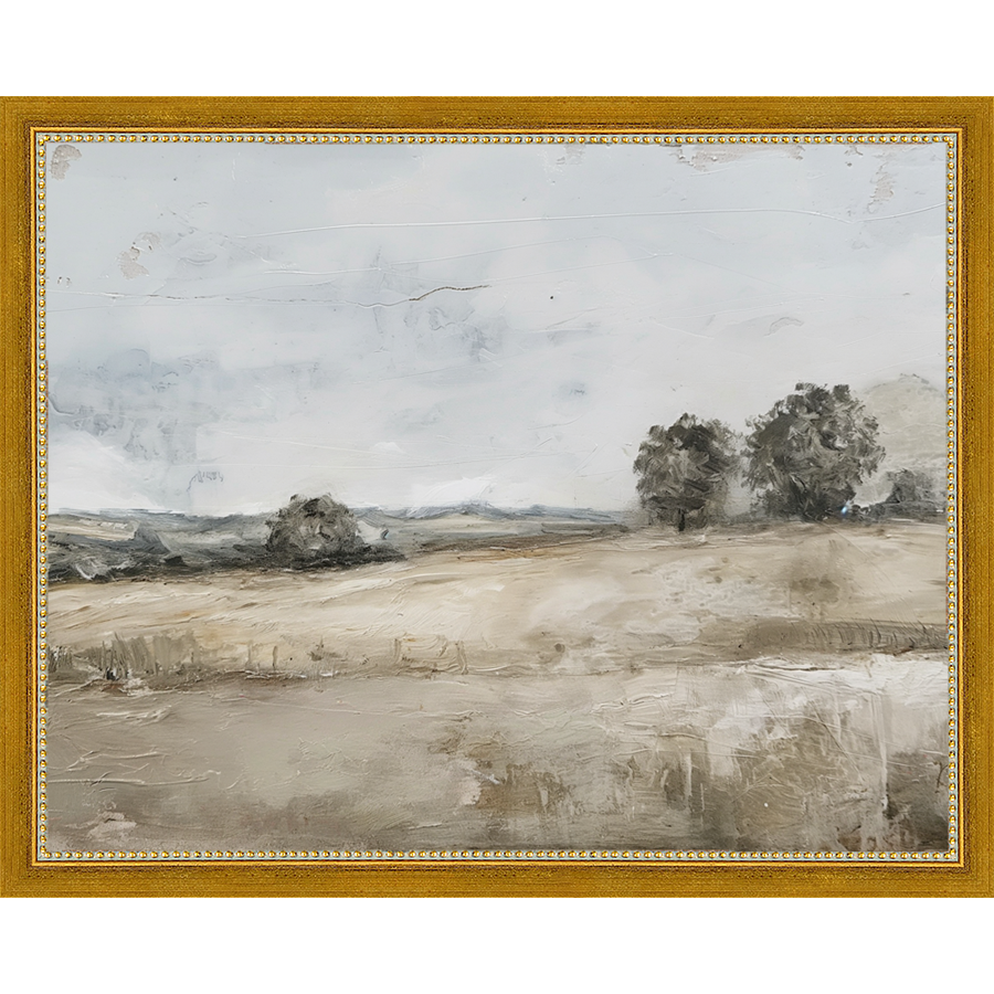 SA354-PRAIRIE LANDSCAPE Hand framed in a transitional gold frame. Finished Size: W 15.25 in x H 12.25 in