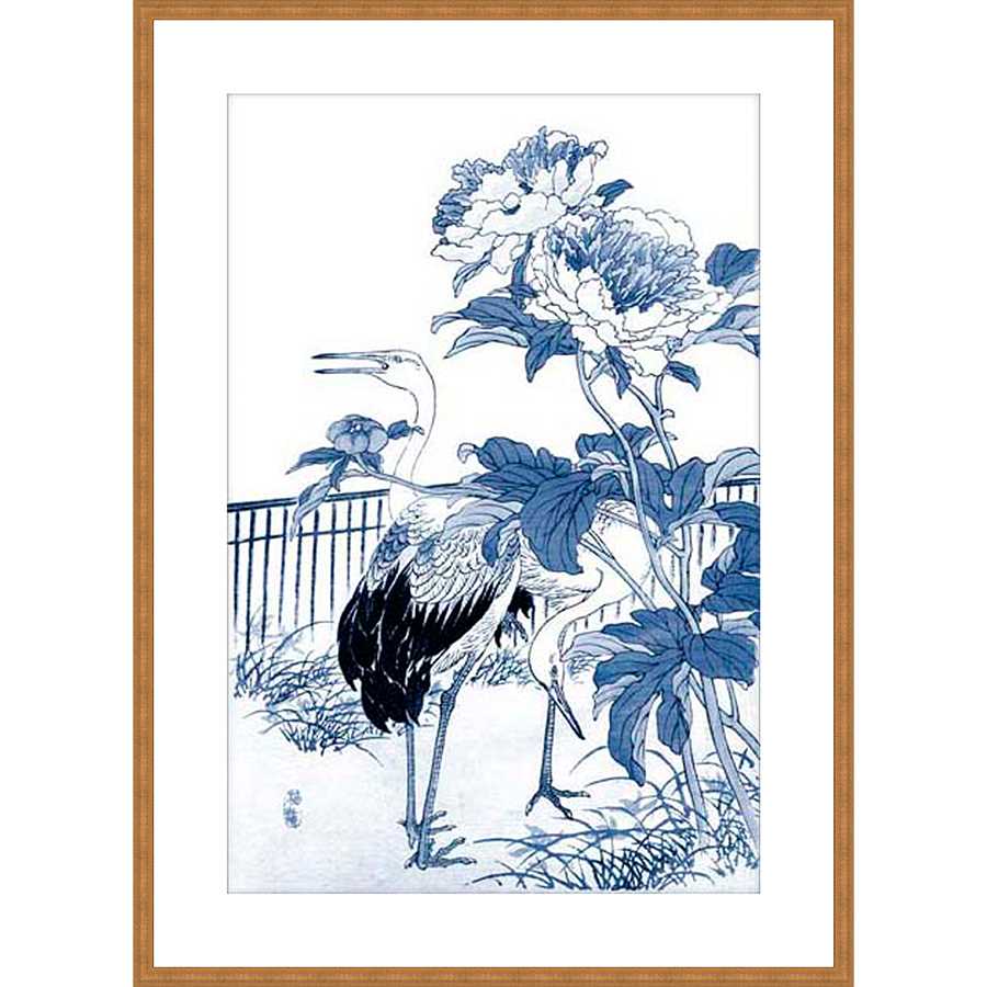 BLUE AND WHITE ASIAN GARDEN I - Kings Fine Art & Decor