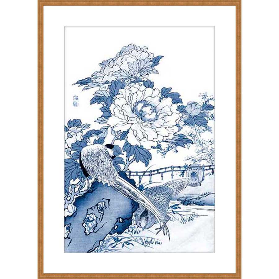 BLUE AND WHITE ASIAN GARDEN II - Kings Fine Art & Decor