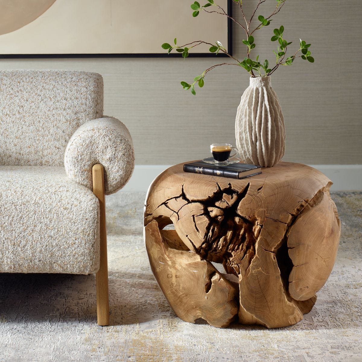 Sola Side Table, Bleached