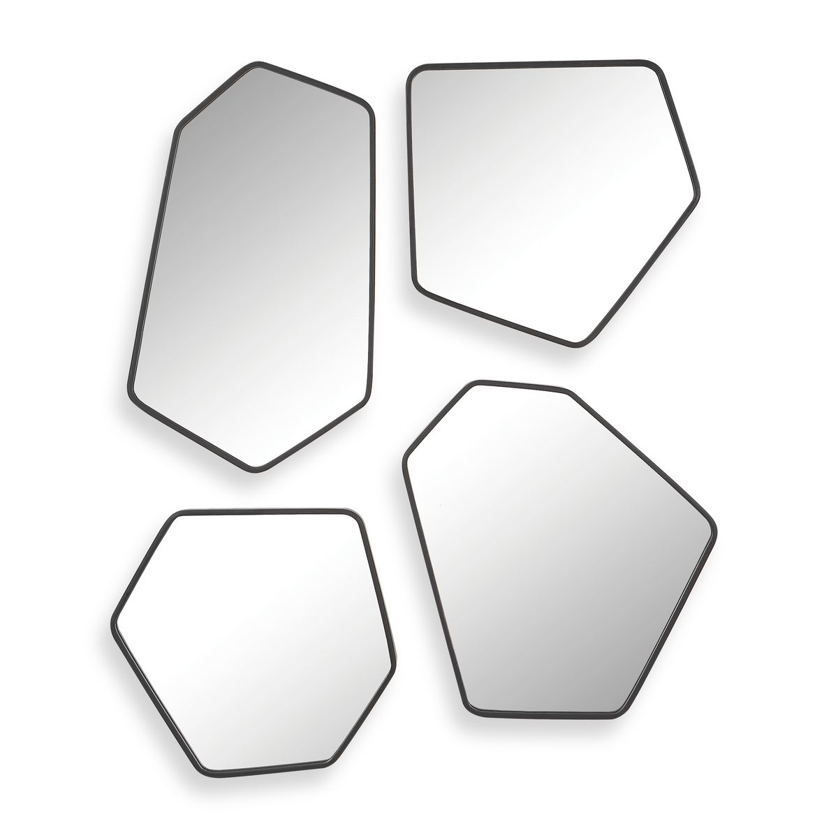 Linneah Mirrors, Black, S/4 - Kings Fine Art & Decor