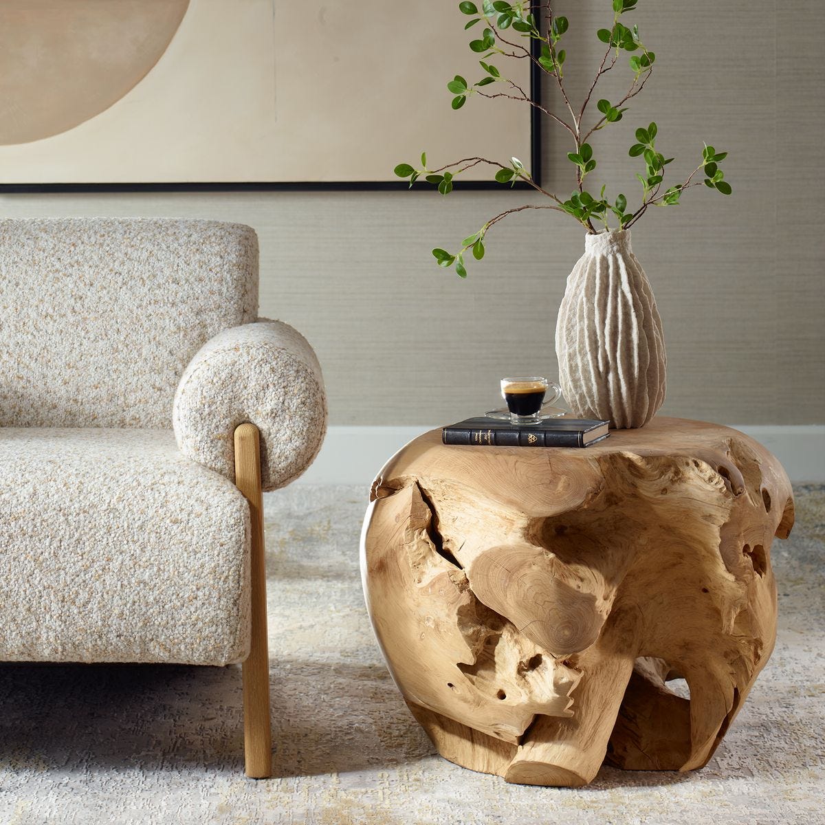 Sola Side Table, Bleached