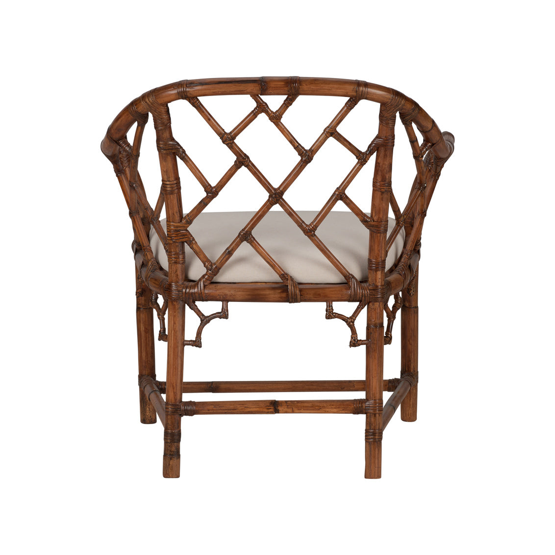 Chippendale Bamboo Arm Chair - Brown