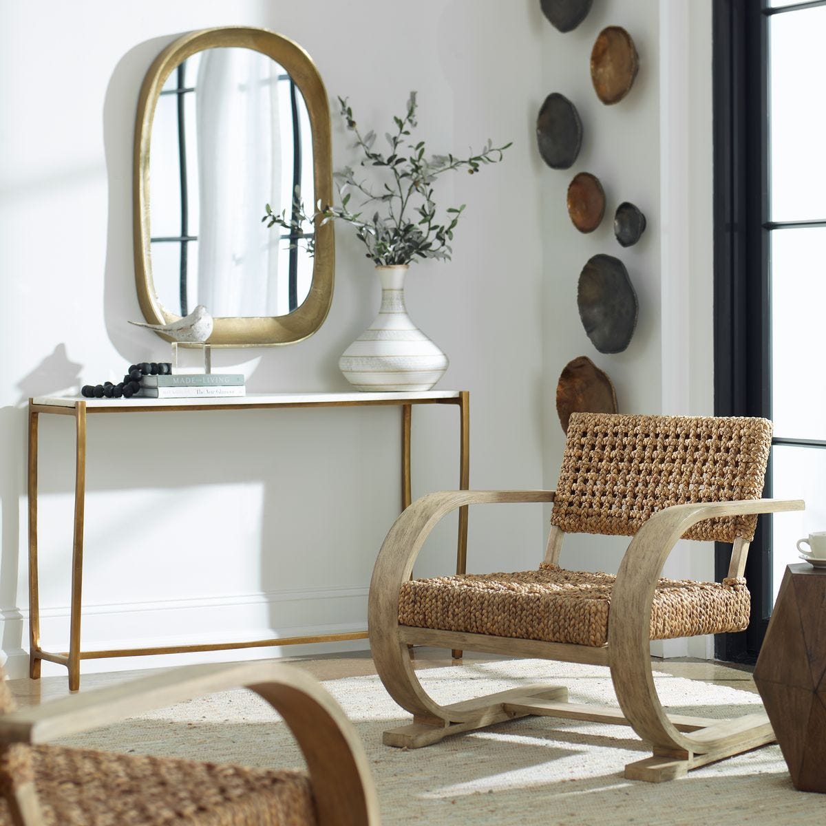 Bradano Arch Mirror, Brass