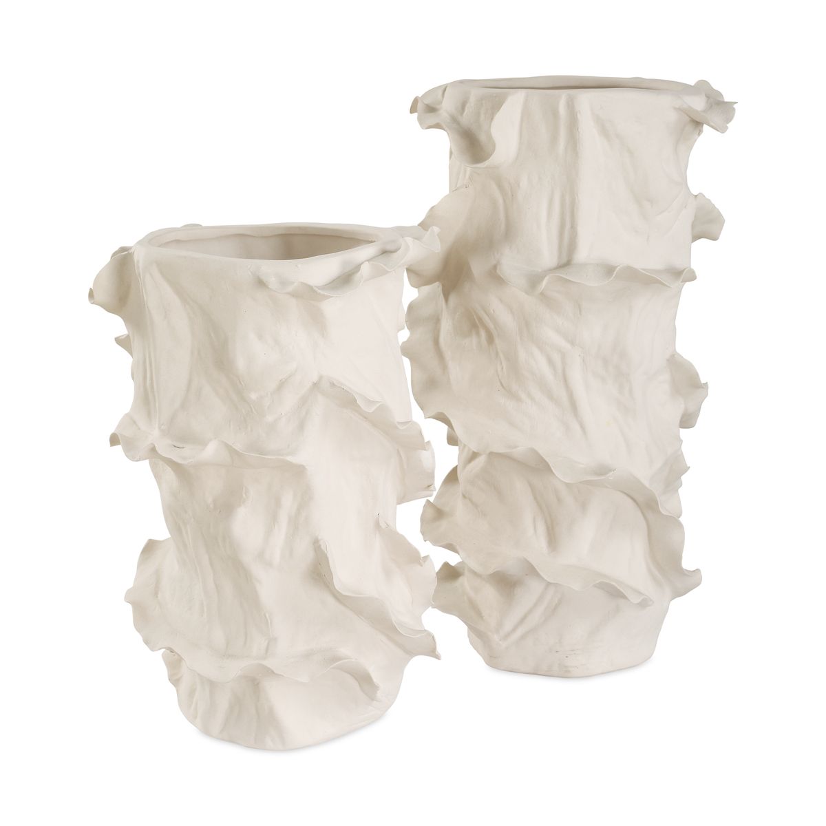 Ripple Crest Vases, S/2 - Kings Fine Art & Decor