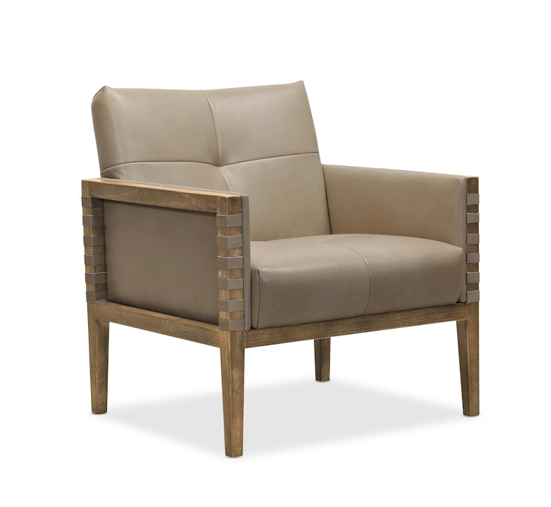 Hooker Furniture Carverdale Leather Club Chair w/Wood Frame CC401-082