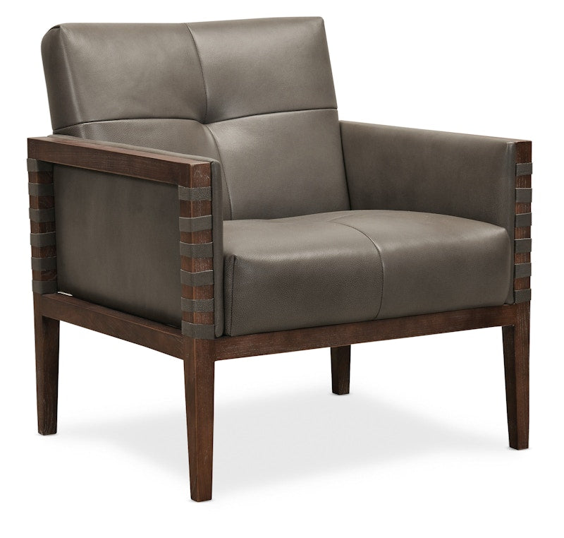 Hooker Furniture Carverdale Leather Club Chair w/Wood Frame CC401-095
