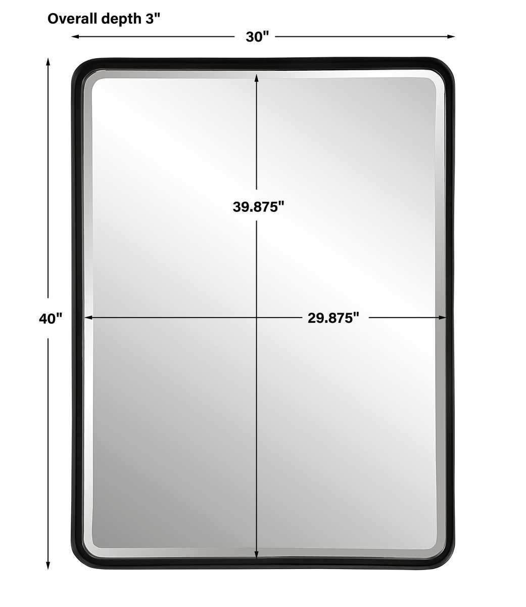 Crofton Large Mirror, Black
