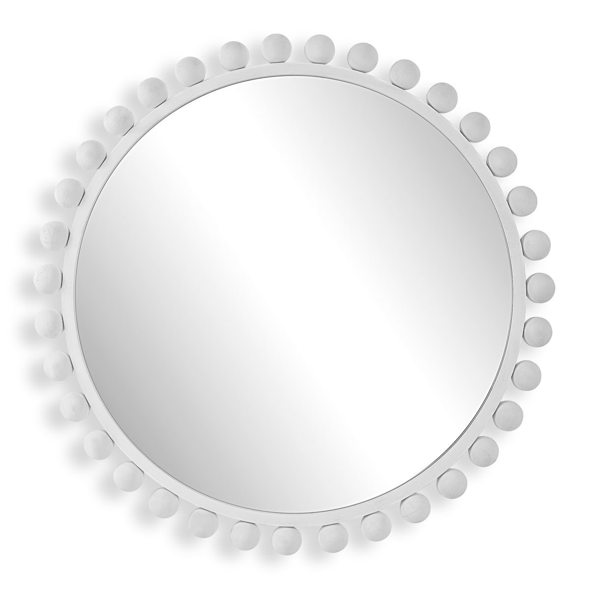 Cyra Round Mirror, White - Kings Fine Art & Decor