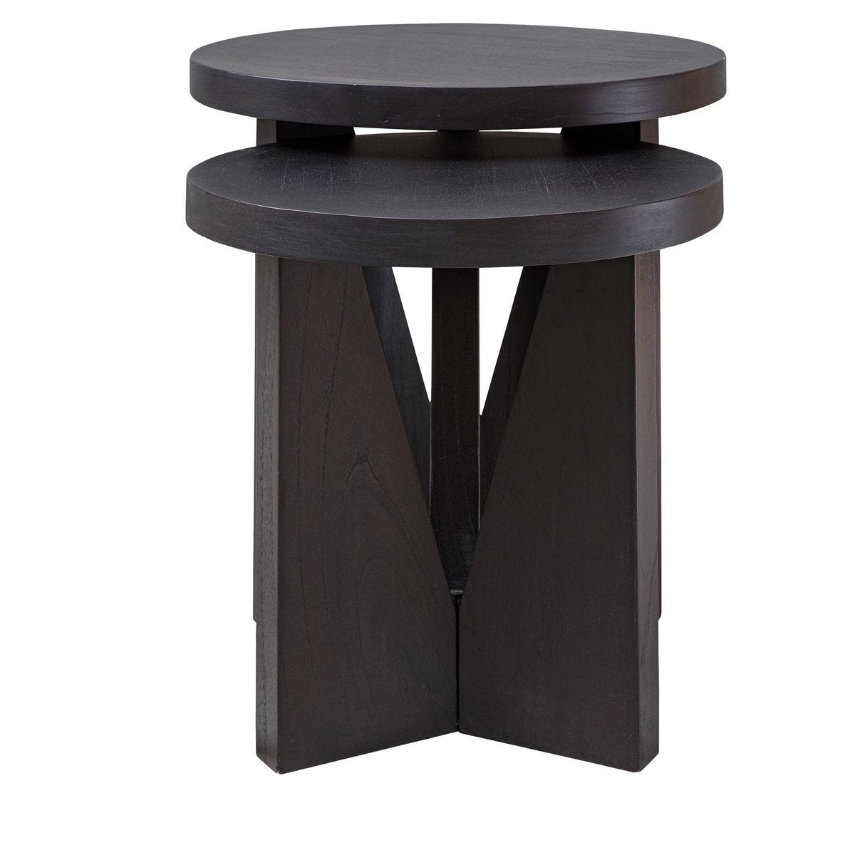 Nadette Nesting Tables, Espresso, S/2