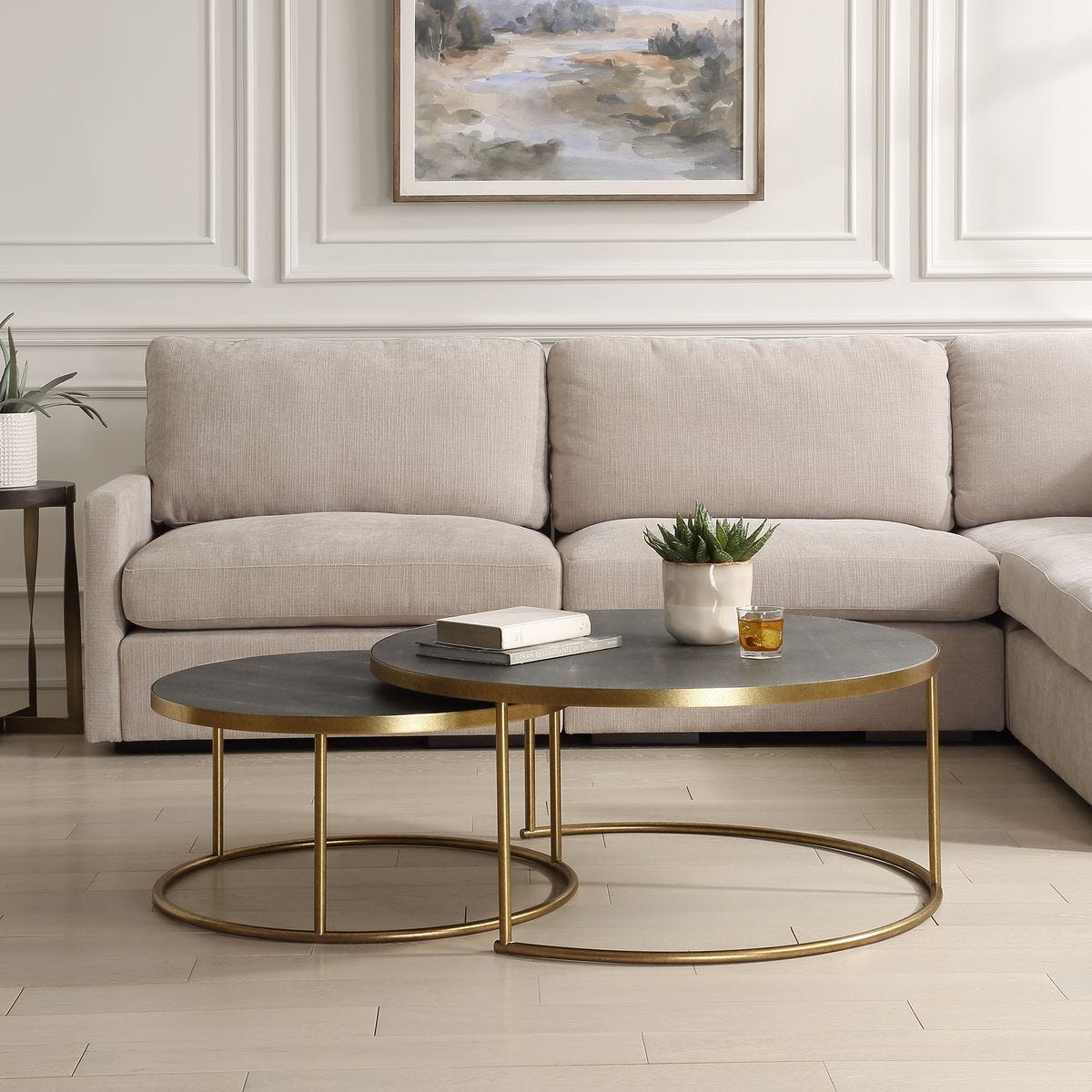 Aragon Nesting Coffee Tables, S/2, Gray
