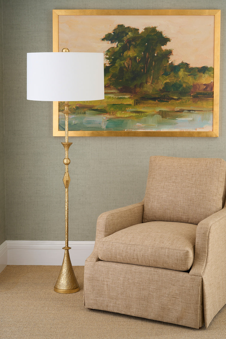 Gia Floor Lamp - Textured Gilt