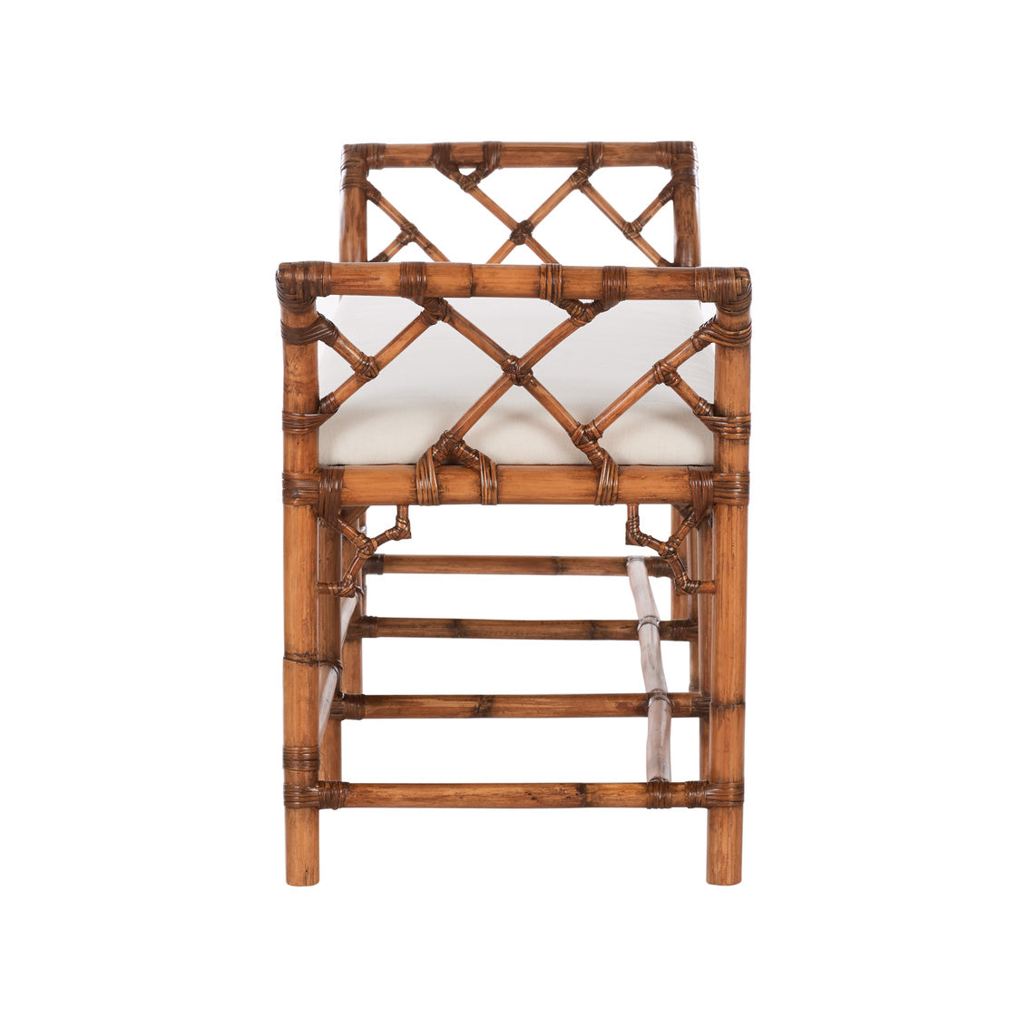 Chippendale Bamboo Regency Bench - Brown
