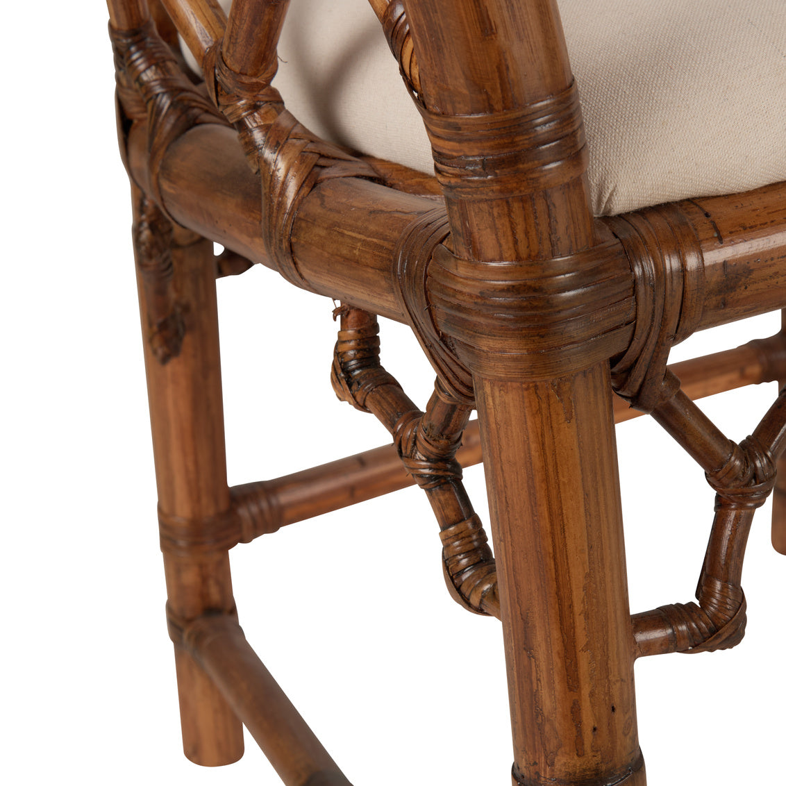 Chippendale Bamboo Arm Chair - Brown