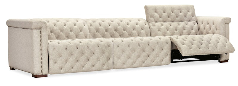 Hooker Furniture Savion Deux 3 Seat Sofa with Two Power Recliners and Three Power Headrests SS435-3PC3-414