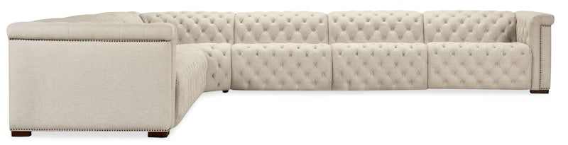 Hooker Furniture Savion Deux 6 Seat Sectional with Four Power Recliners and Seven Power Headrests SS435-6PC4-414